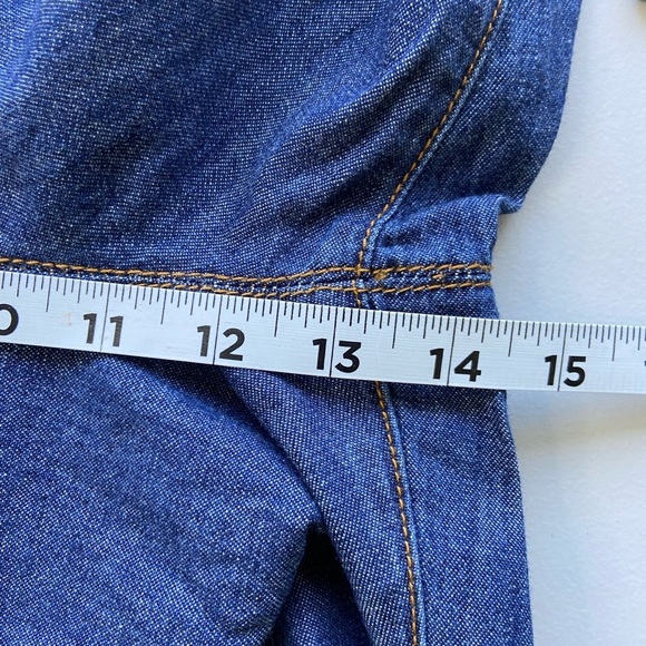 Anthro Pilcro Letterpress Wide Leg Overalls 6 Boho Hippie Belted Denim Jean - Picture 10 of 14